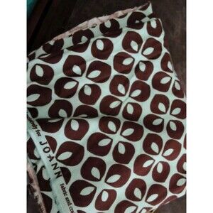 Joann Fabrics Mid-Century Modern Cotton Print Blue Brown 43x80 Fabric